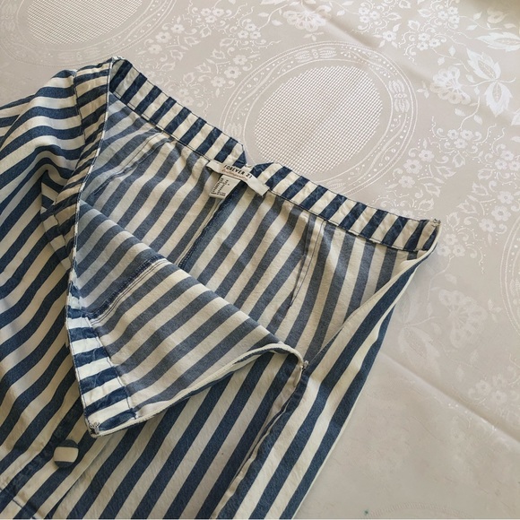 Forever 21 Women’s Size M Blue/White Stripes Mini Short Skirt Side Zip Casual - Picture 8 of 16